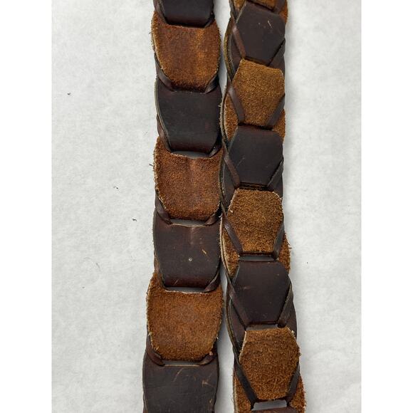 Vintage Belt Tan Brown Woven Leather 46 inches - Picture 6 of 7